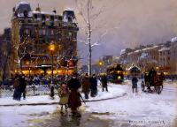 Edouard Cortes - Place Pigalle in Winter